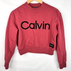 Calvin Klein Performance Cropped Maroon Sweatshirt Small